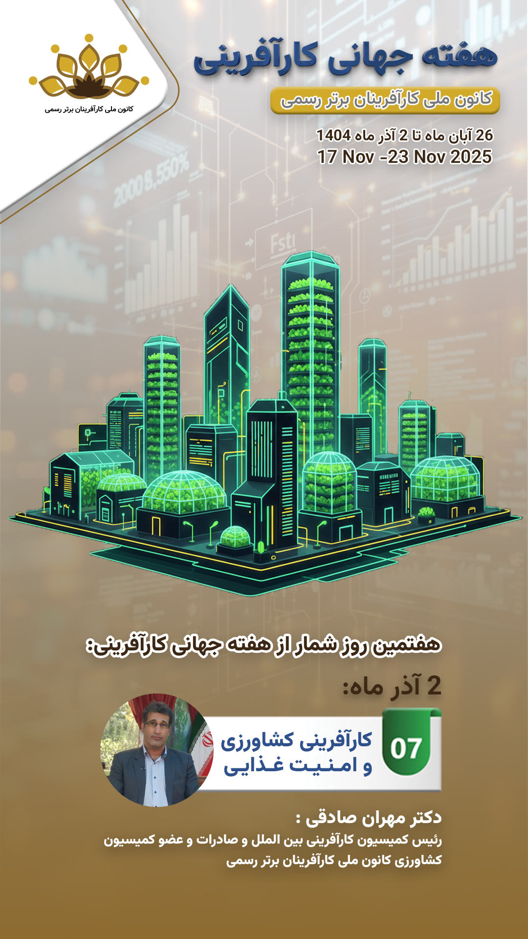 هفتیمن شعار از هفته جهانی کارآفرینی: کارآفرینی کشاورزی و امنیت غذایی